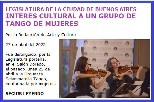 LEGISLATURA TANGO MUJERES